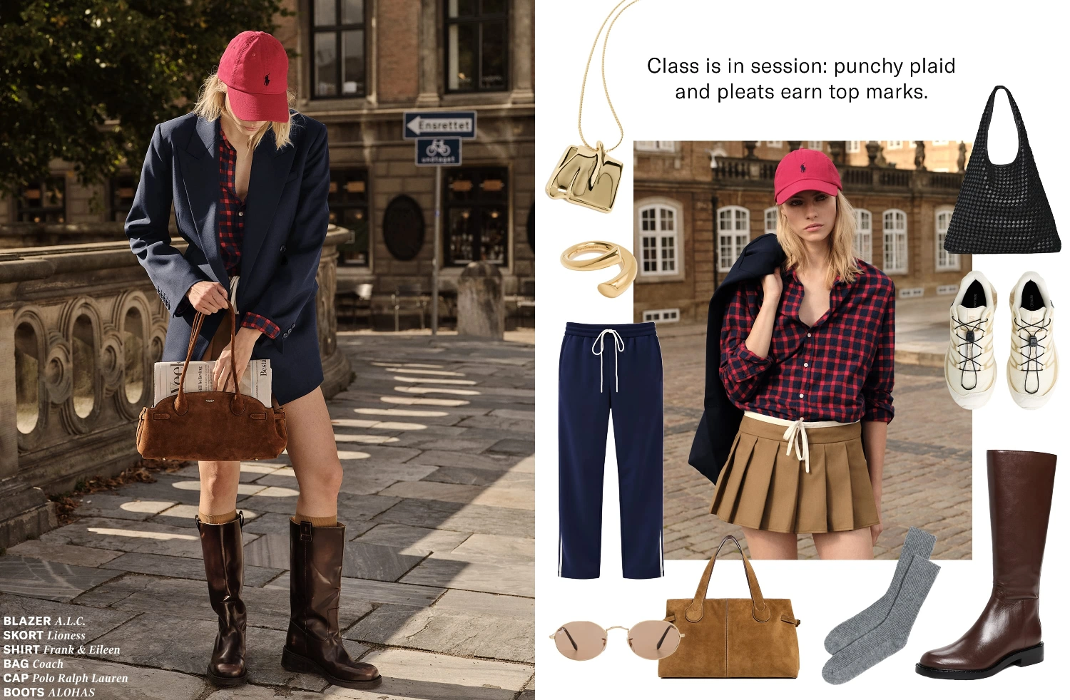 Class is in session: punchy plaid and pleats earn top marks.