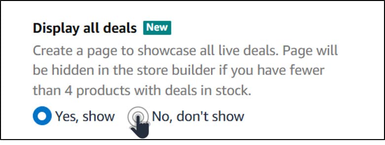 How to opt out from automatic All Deals page