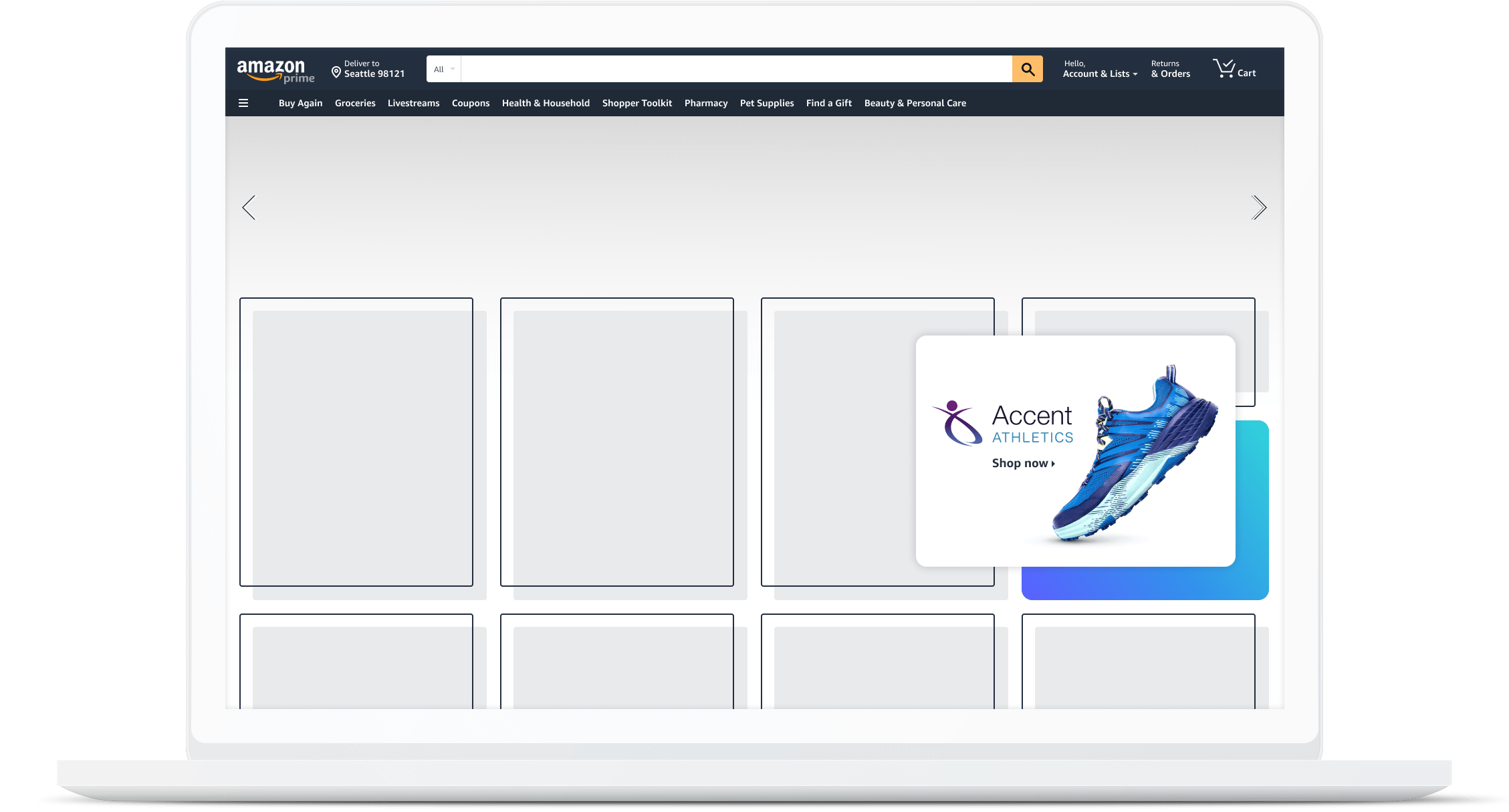 Sponsored Display ad example on the Amazon store homepage