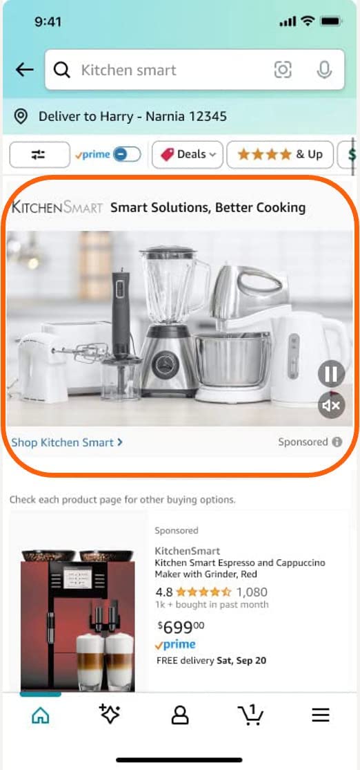 Exempel på reservera share of voice med Sponsored Brands