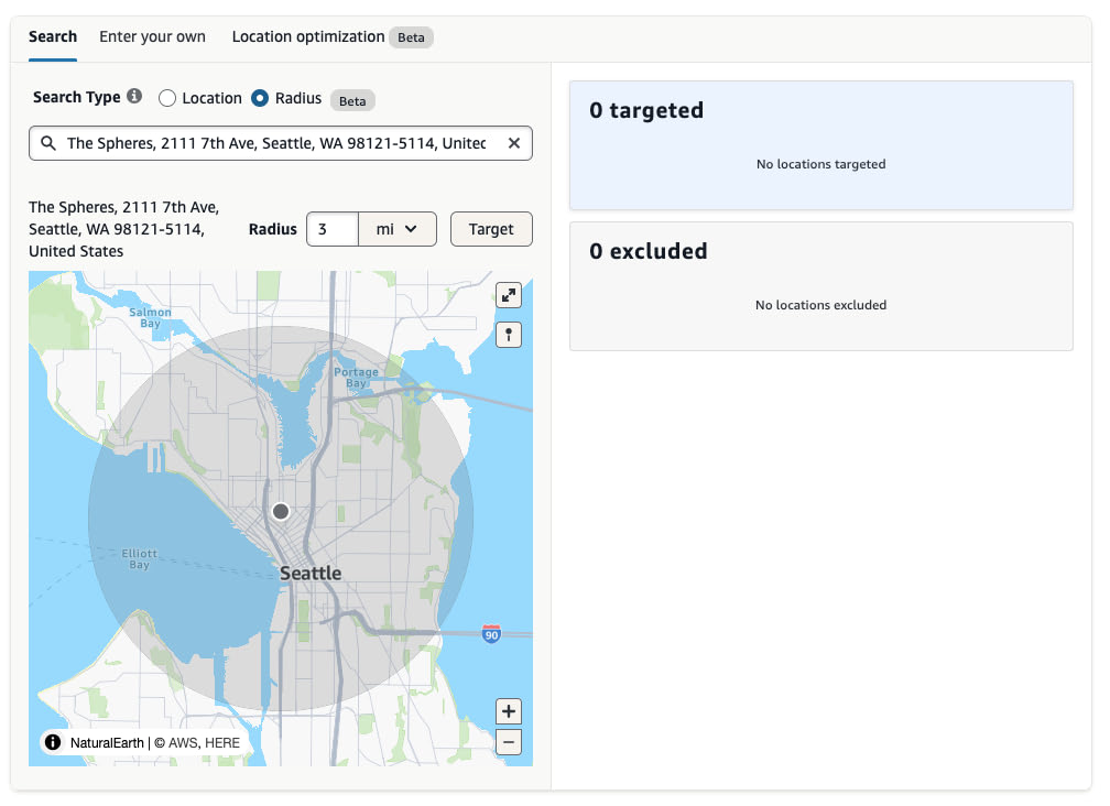 Target a point of interest (The Spheres)
