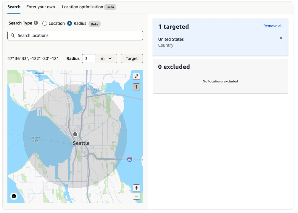 Pick locations on the map using the Pin tool. The button to activate it is the in the upper right corner below the expand map button.
