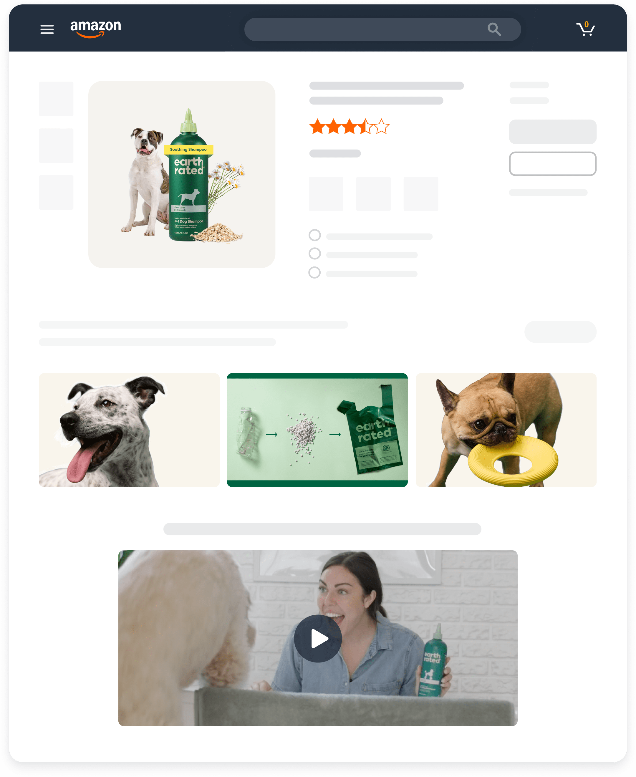 Amazon.com product detail page with A+ content
