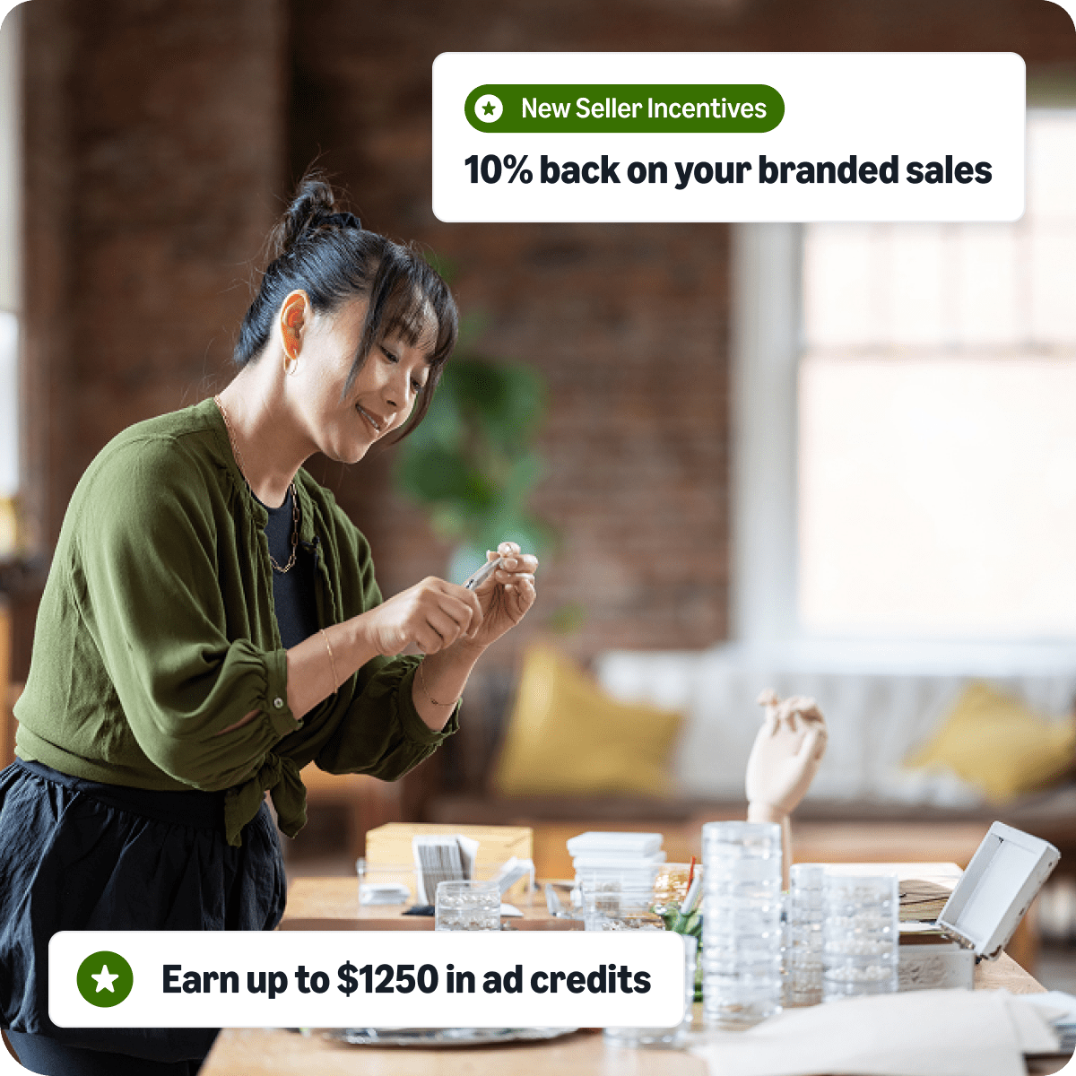 10 % de remise sur les ventes de marque, 50 $ CA pour les annonces commanditées