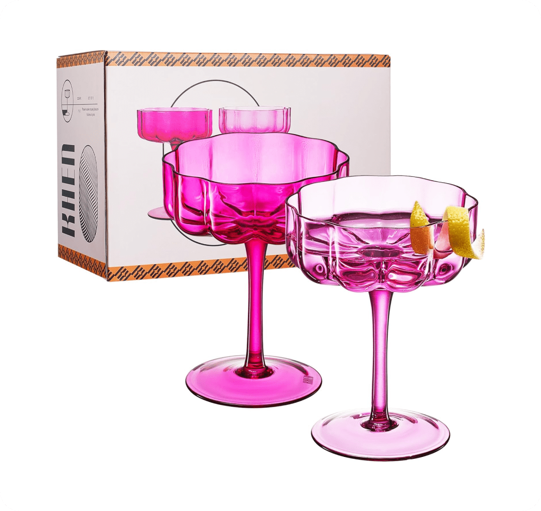 Khen Wavy Glass Coupes Martini
