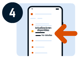 Ilustración para encontrar la aplicación Audible en la lista de actualizaciones pendientes