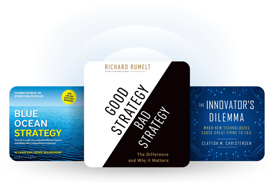Business strategy book covers