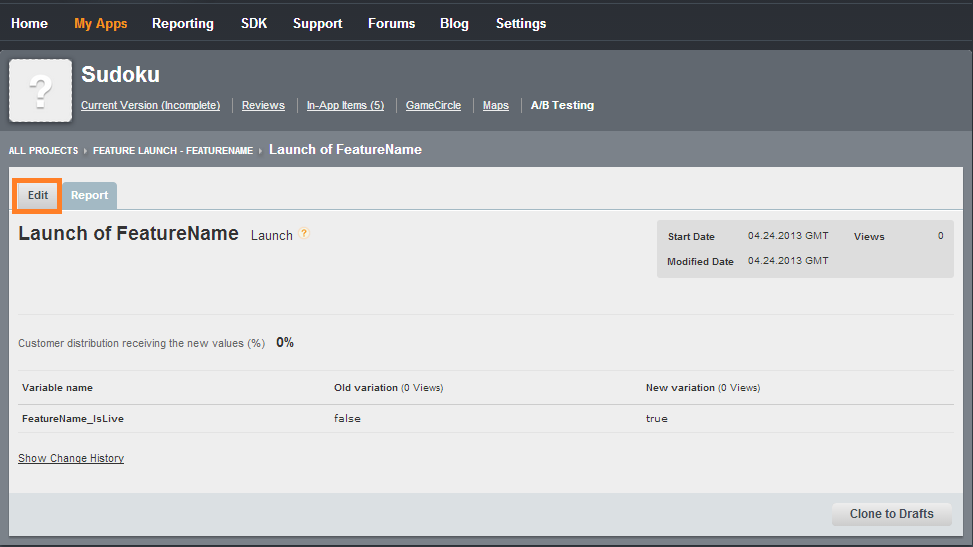A/B Launch Detail Page