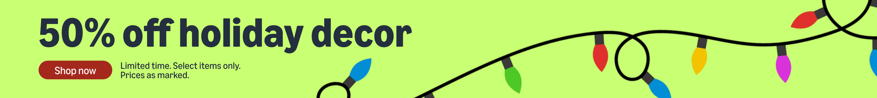 50% off holiday decor