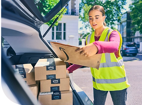 Delivery man standing