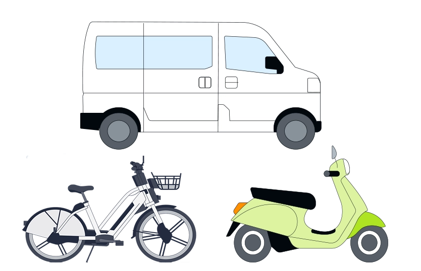 白い軽貨物車（軽バン）