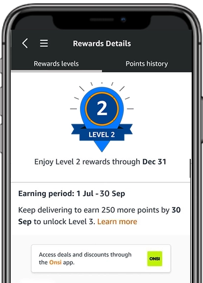 Level 2 rewards screen showing progress tracker and points  earning period through September 30