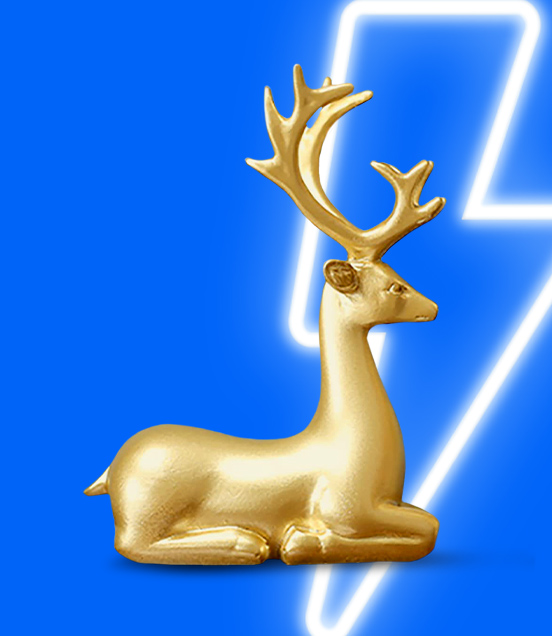 A deer figurine for home decoration.