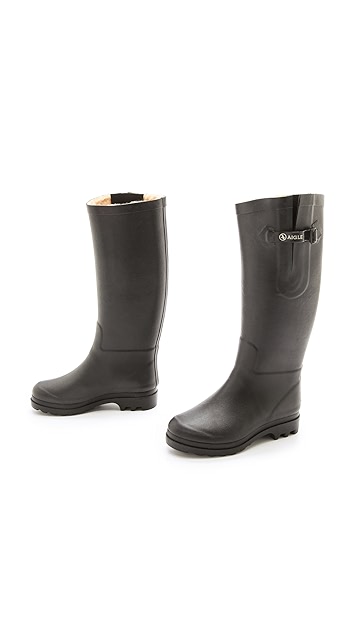 aigle aiglentine fur lined wellies