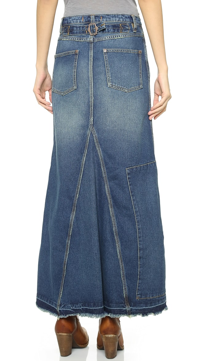Free People Patchwork Denim Maxi Skirt Shopbop