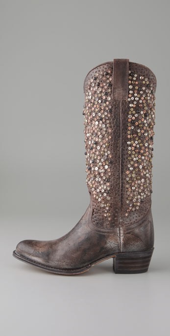 frye deborah studded boots