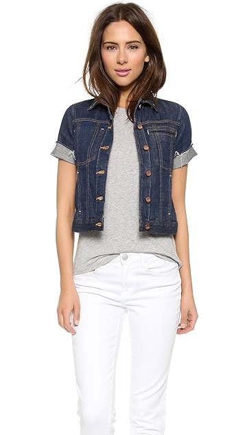 short sleeve denim vest