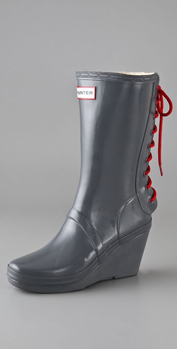 hunter wedge rain boots