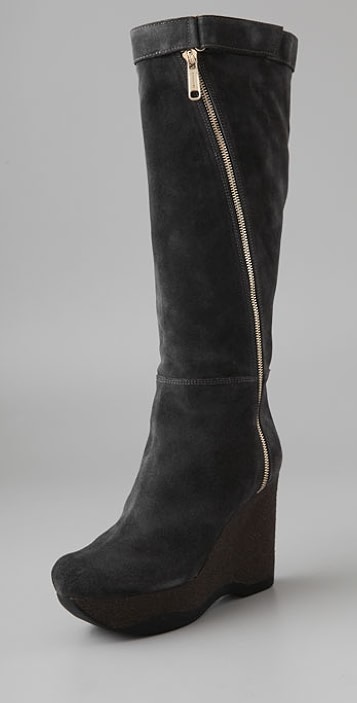 suede platform wedge boots