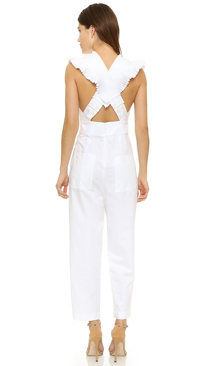 tibi ruffle jumpsuit