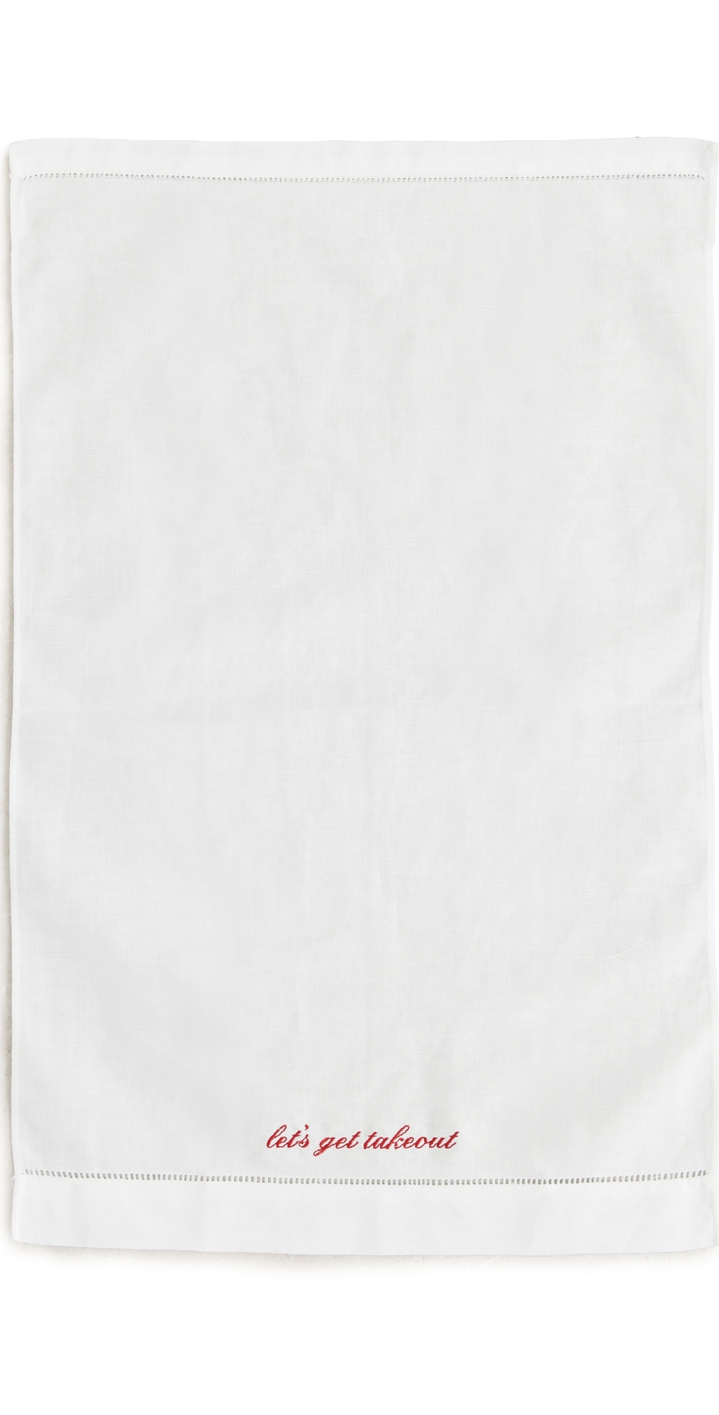 Abbode Let's Get Takeout Tea Towel White
