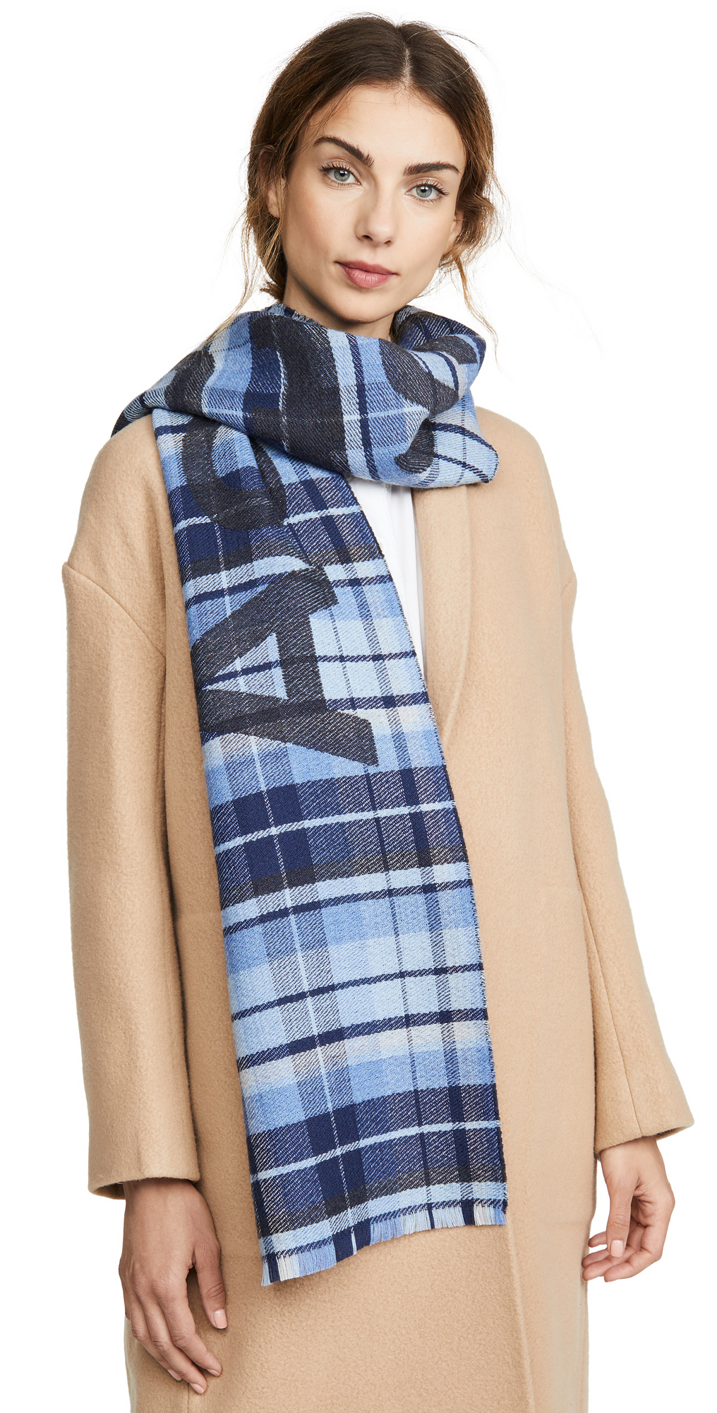 Acne studios victoria check logo scarf clearance