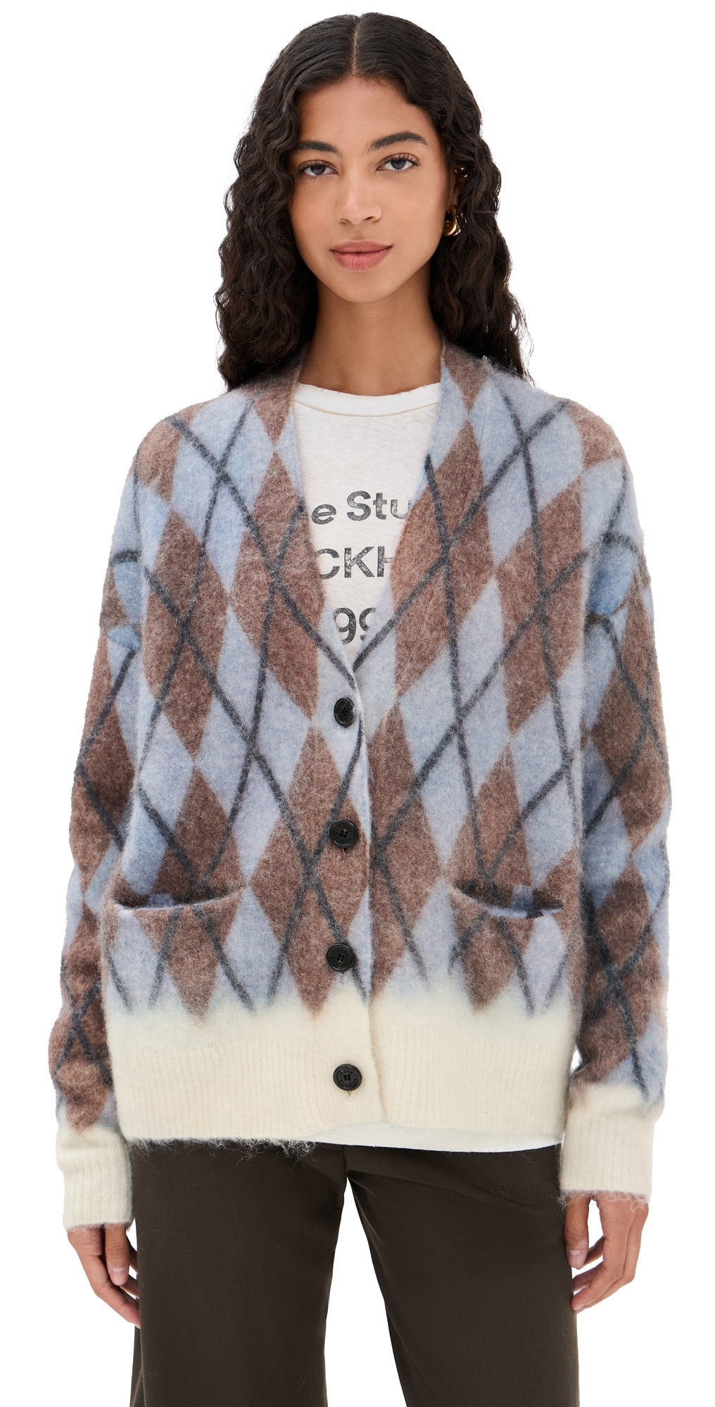 Acne Studios Katcher Mohair Cardigan In Blue