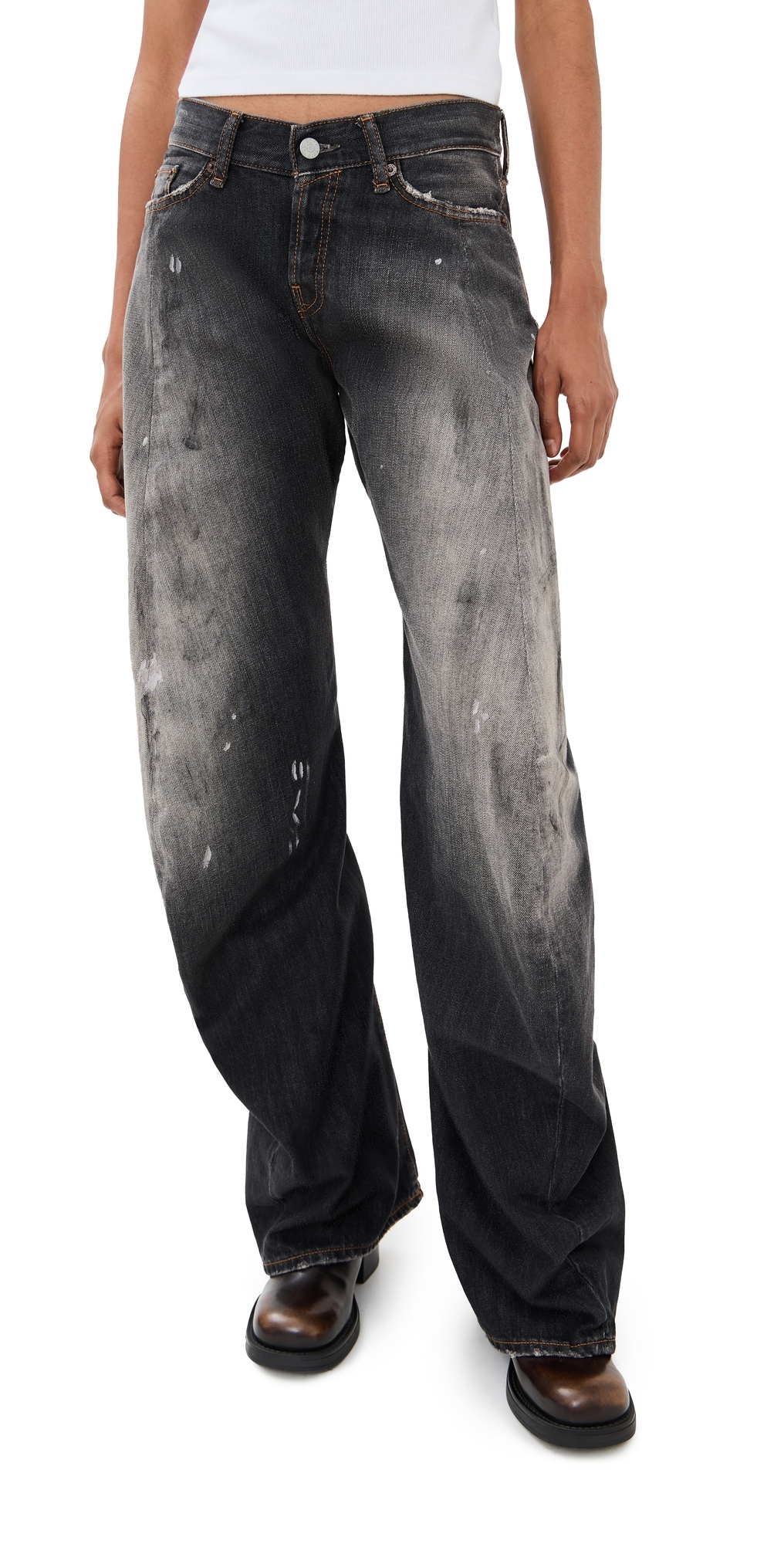 Acne Studios Trafalgar Low Rise Loose Fit Jeans In Black