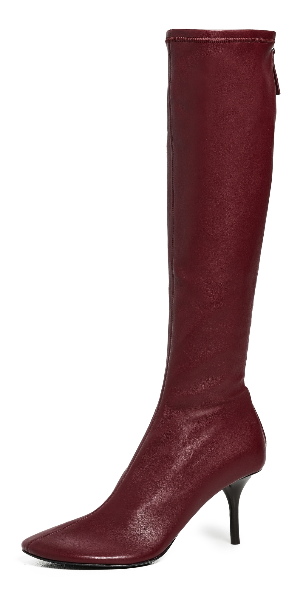 Acne Studios Stretch Back Boots Wine Red In Burgundy