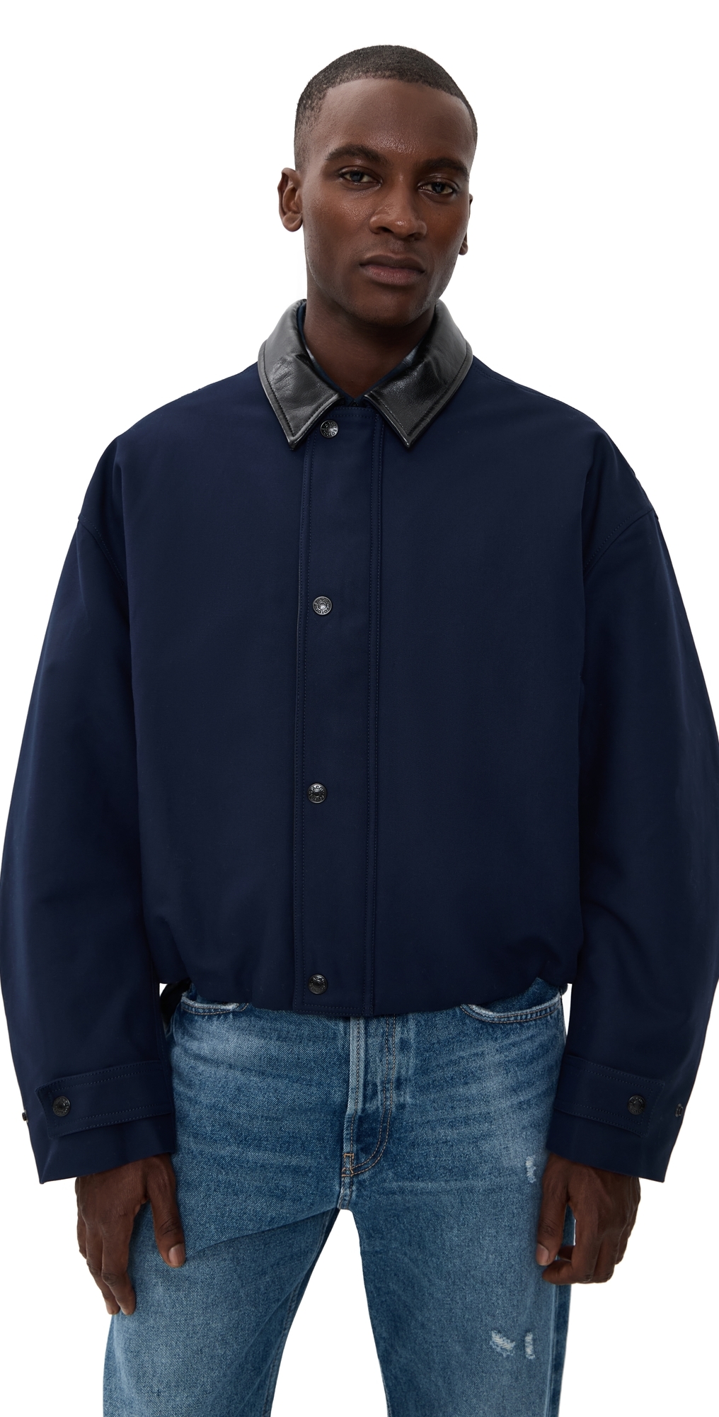 Acne Studios Opado Double Cotton Jacket Navy In Multi