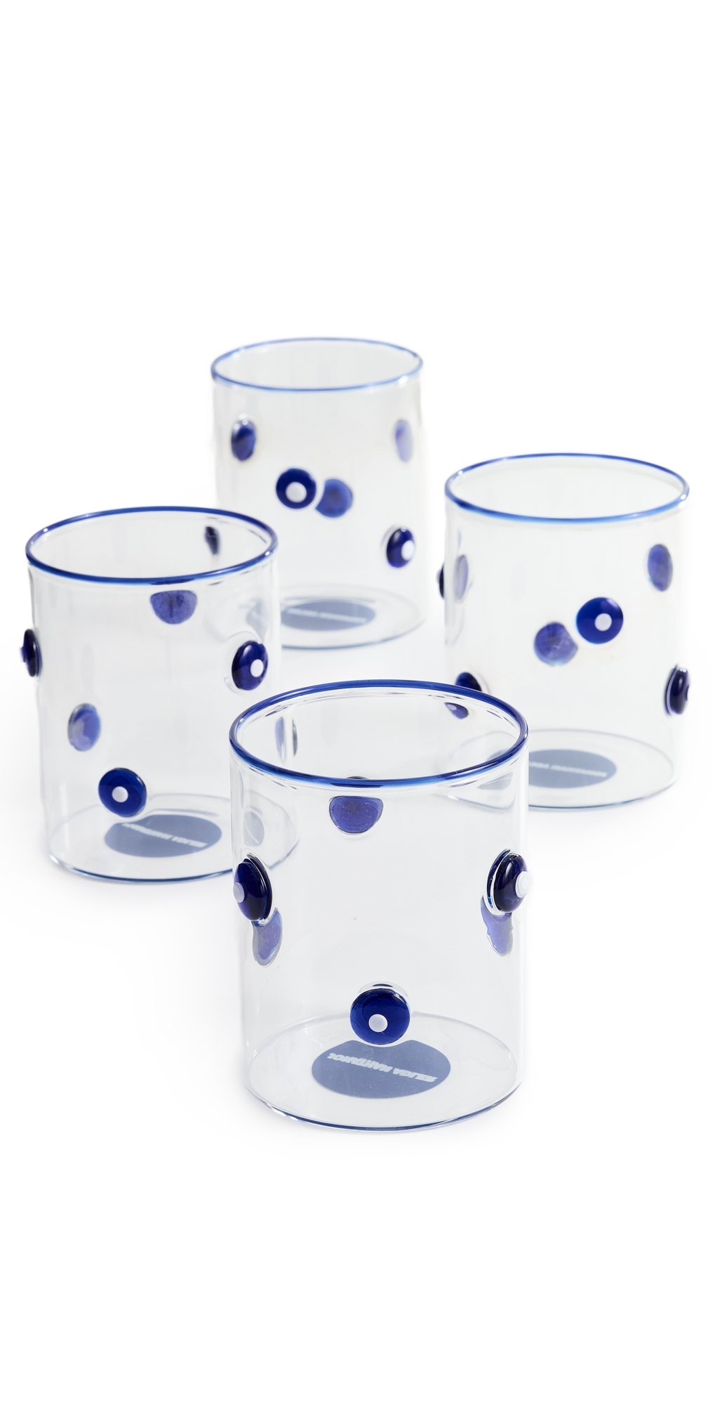 Jonathan Adler Boxed Dottie Rocks Glassware Blue In Blue
