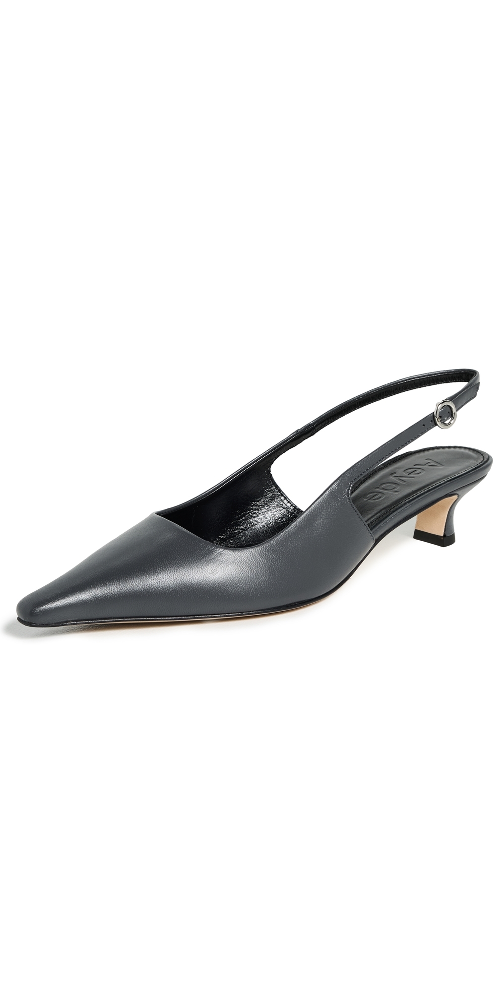 Aeyde Catrina Nappa Leather Heels Charcoal In Gray