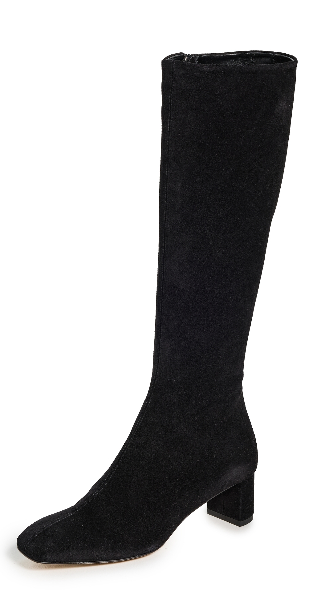 Aeyde Marty Cow Suede Leather Boots Black In Black