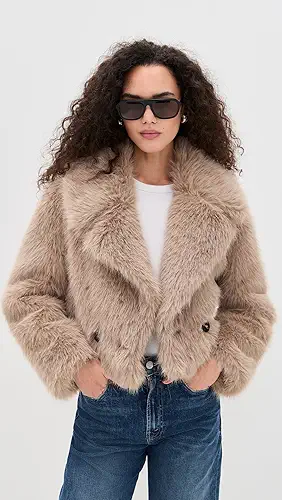 Avec Les Filles Bigger Collar Cropped Jacket