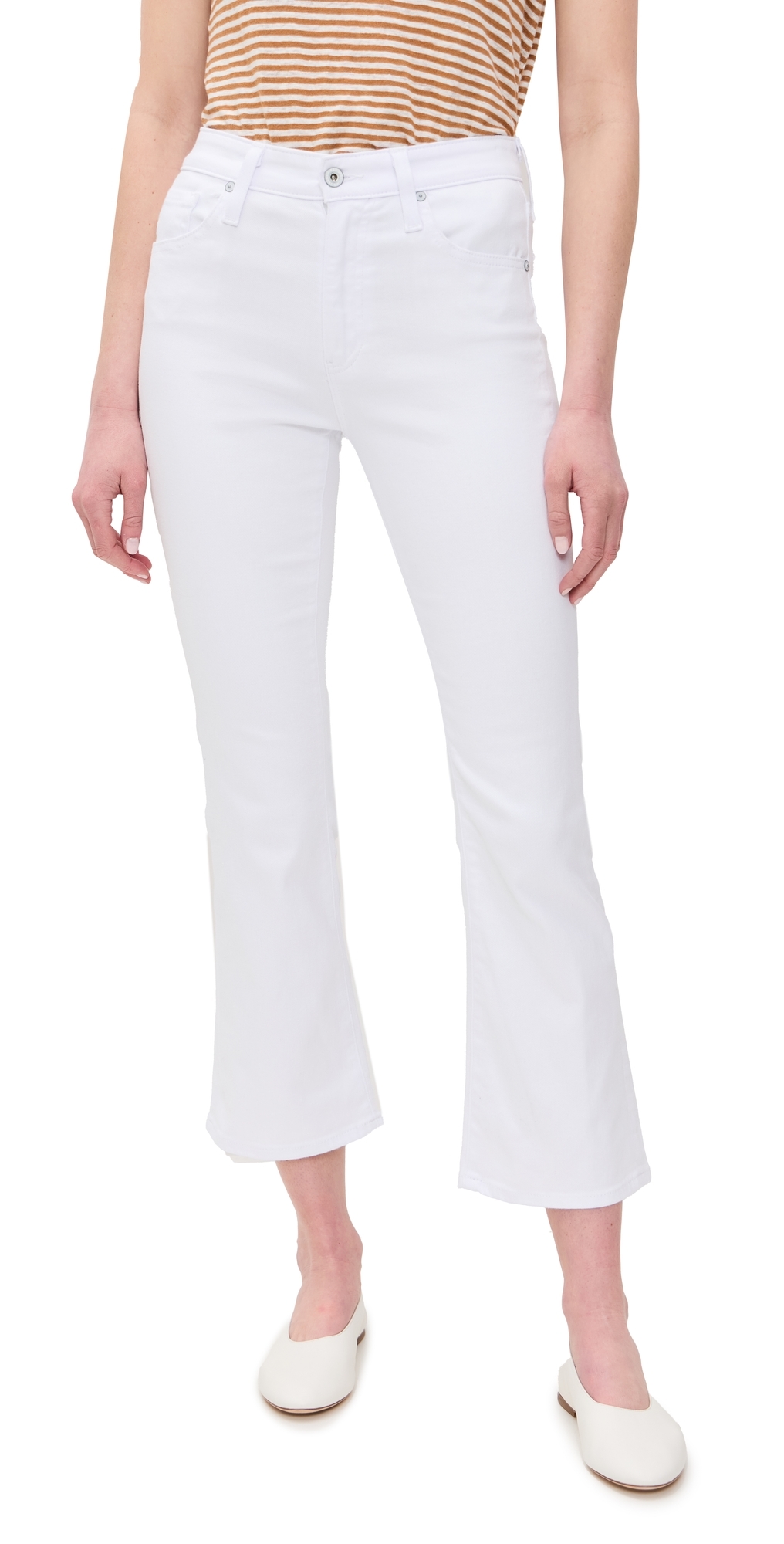 Ag Farrah Boot Crop Jeans Gallery White In Gallery White