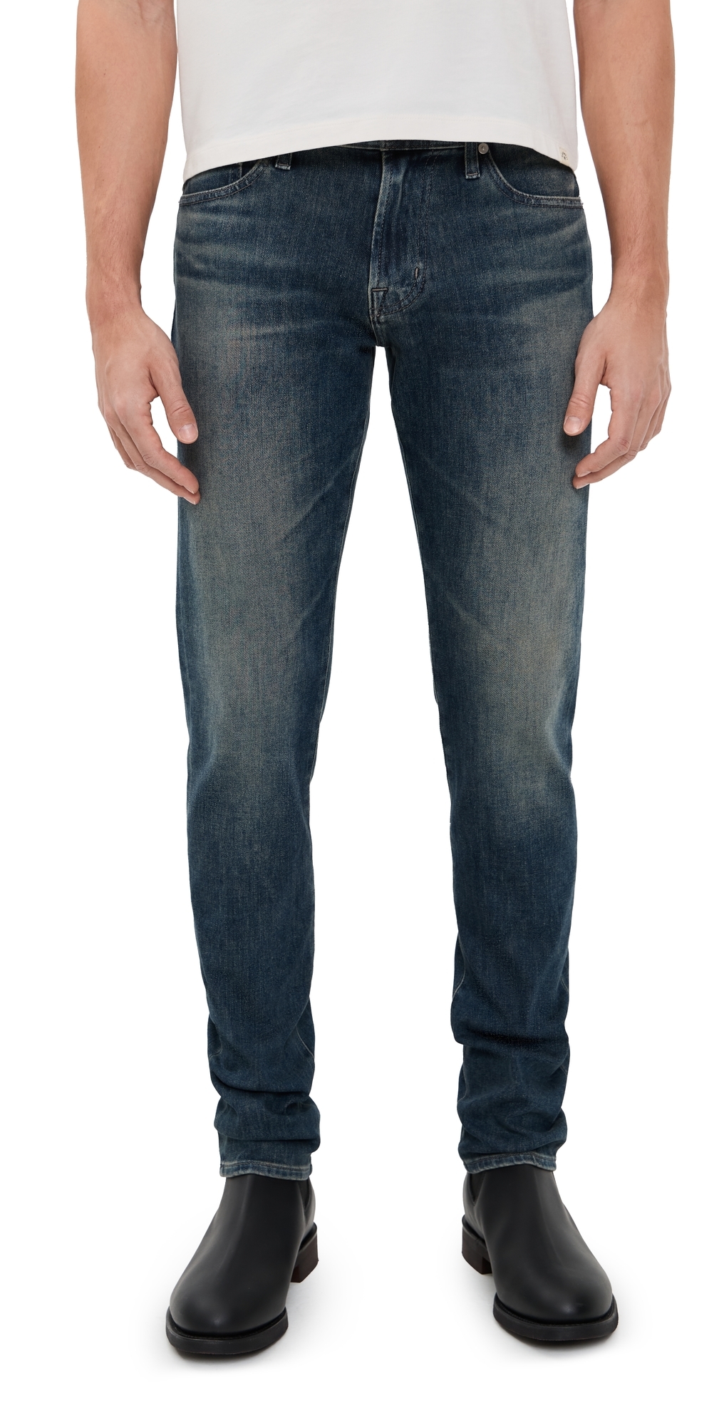 Ag Tellis Modern Slim Thermolite Denim Jeans 34 Gower In Animal Print
