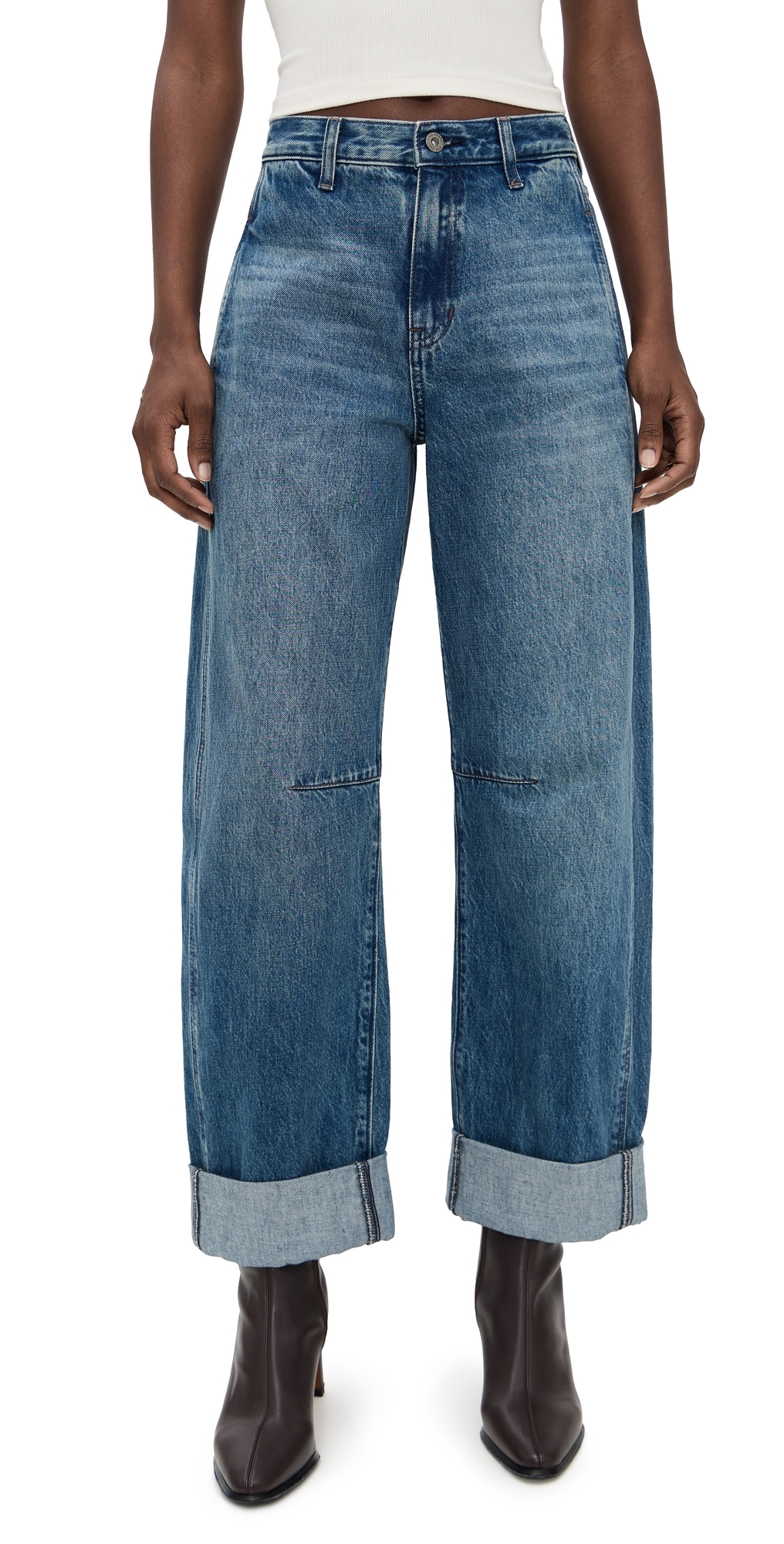 Ag Mercer Wide Leg Jeans In Blue