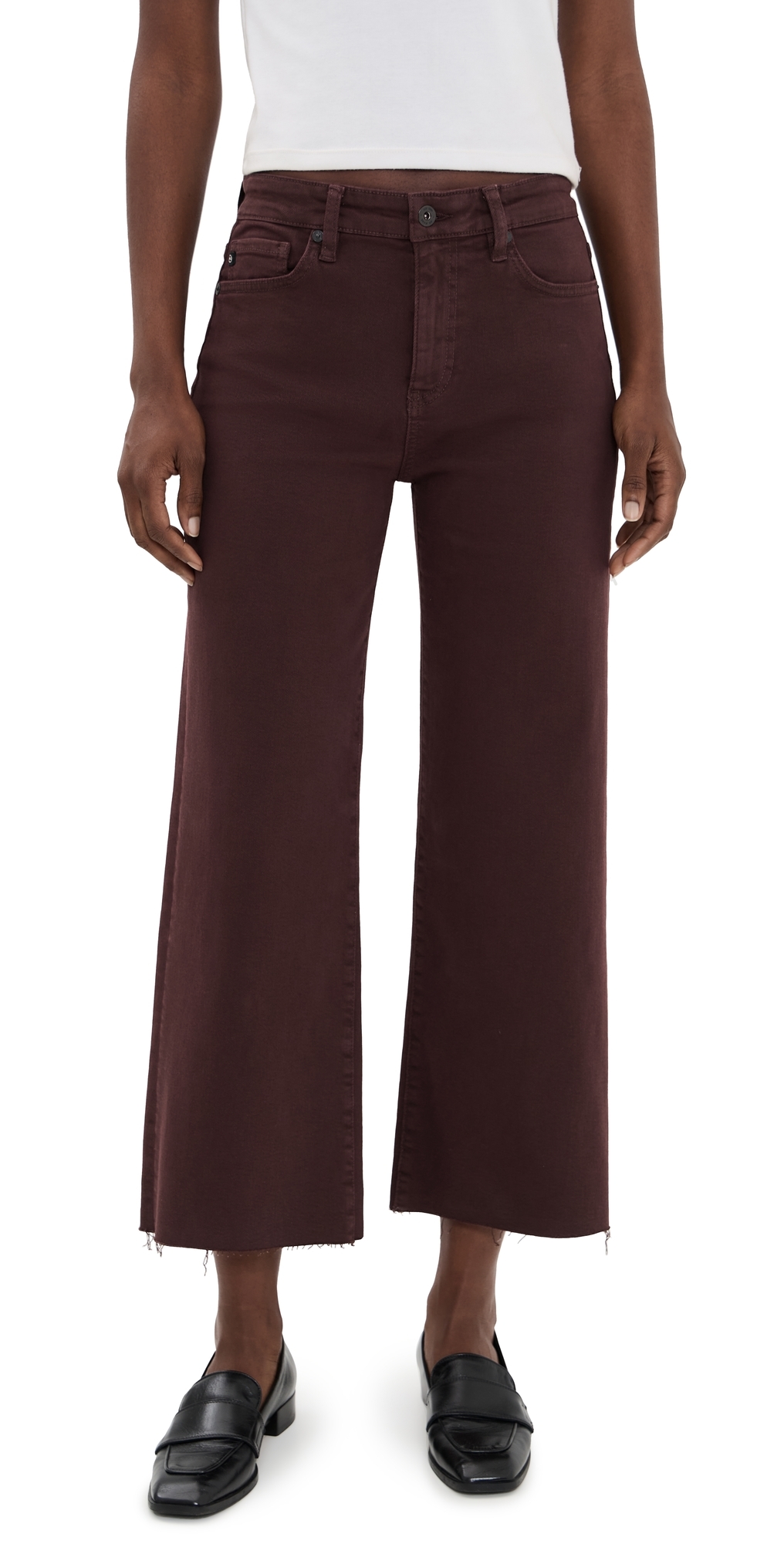 Ag Saige Wide Leg Crop Jeans Coffee Bean In Brown