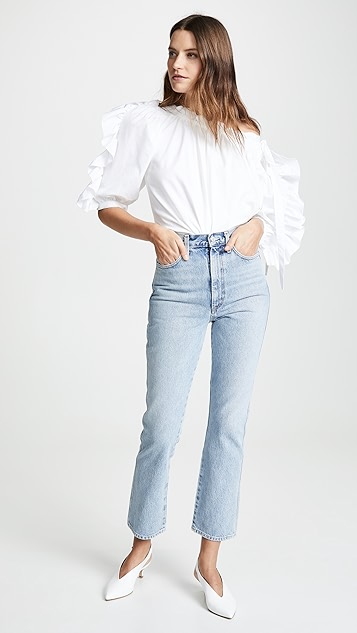 Pinch waist high rise kick in riptide clearance