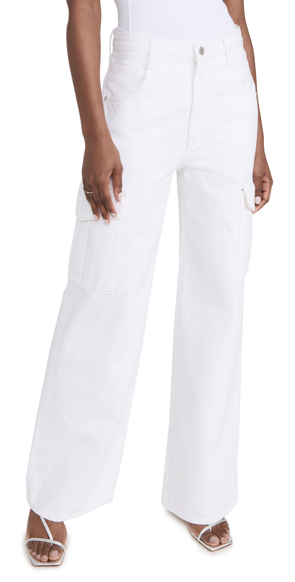Agolde Minka Organic Cotton Cargo Denim In Milkshake