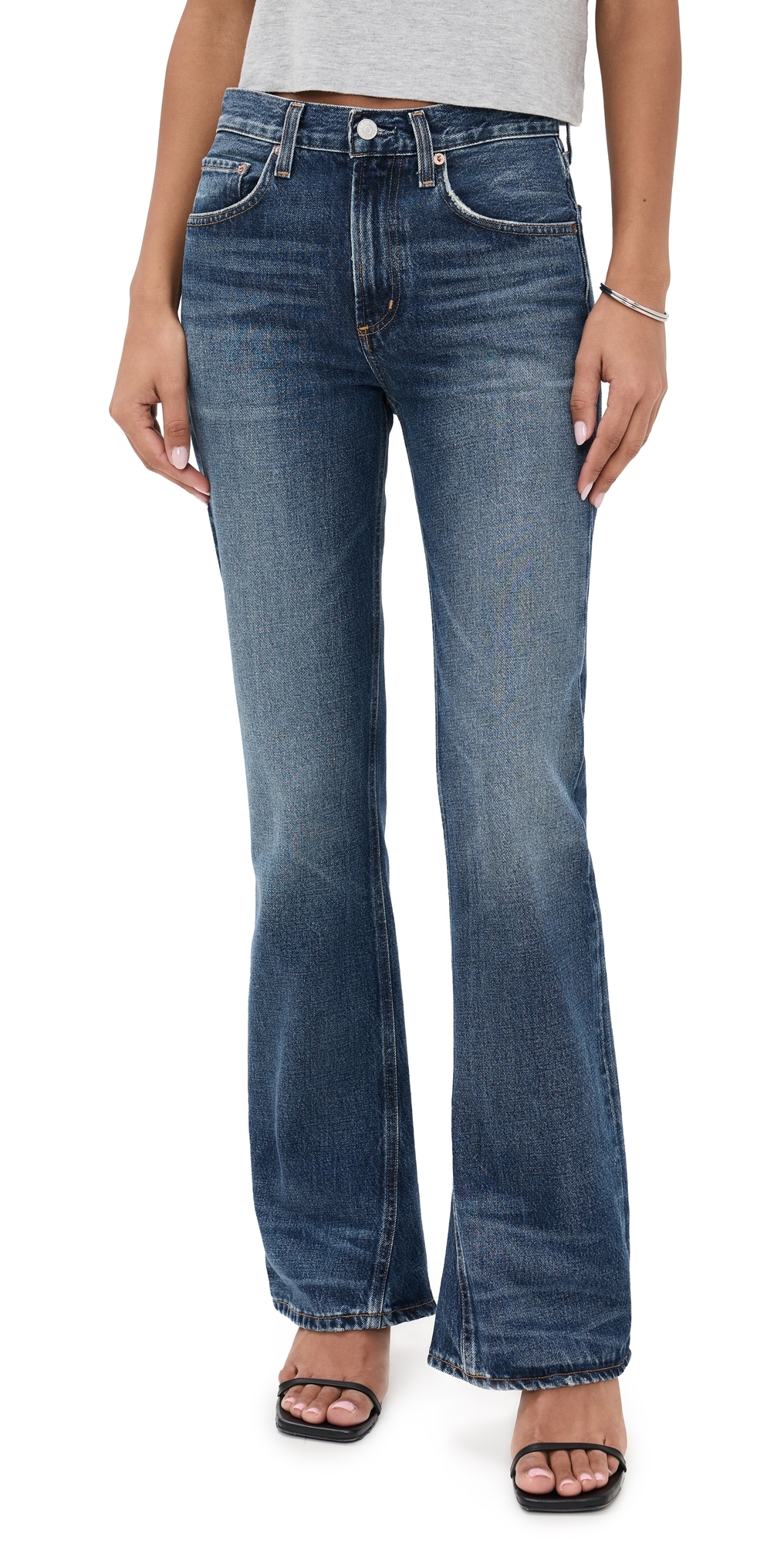 Agolde Denim Trousers With Belt Loops