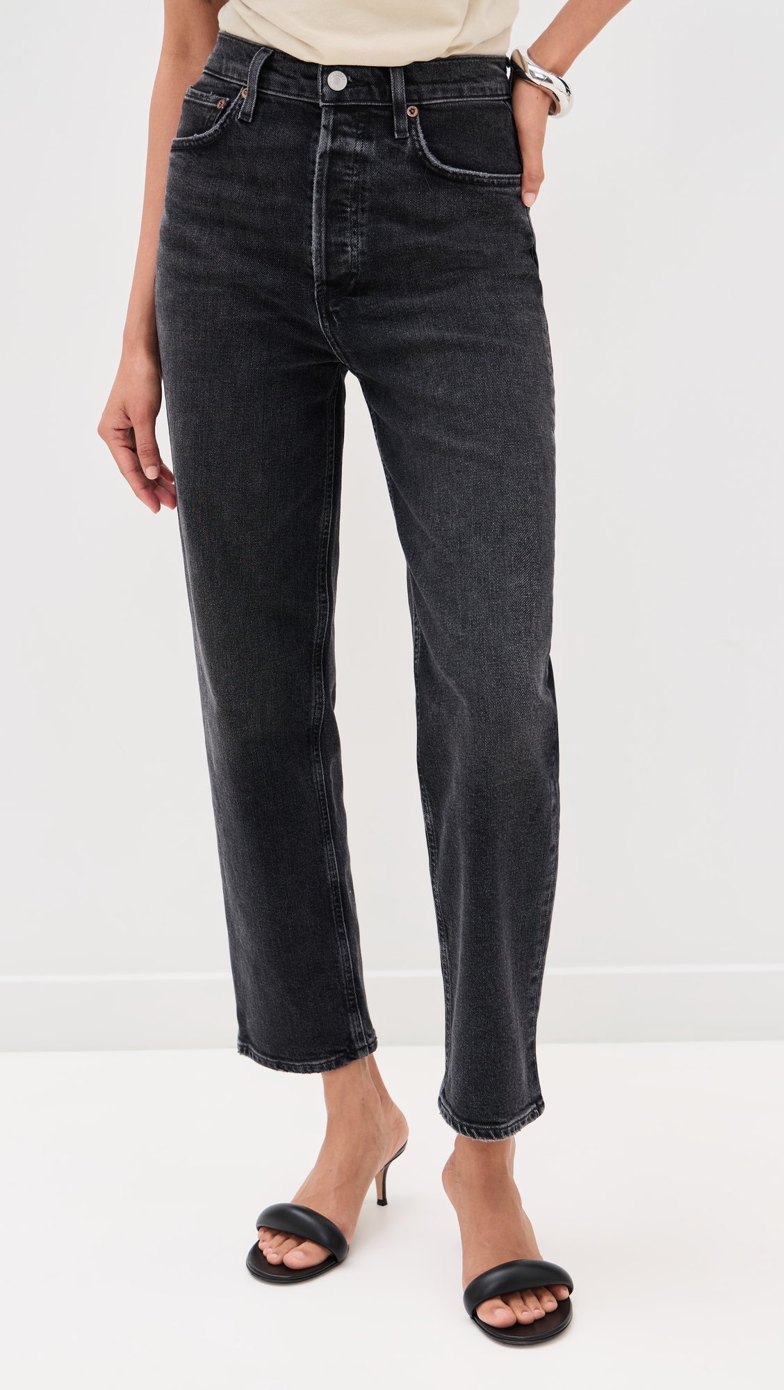 Agolde 90s Pinch Waist Crop High Rise Straight Jeans 27.5"
