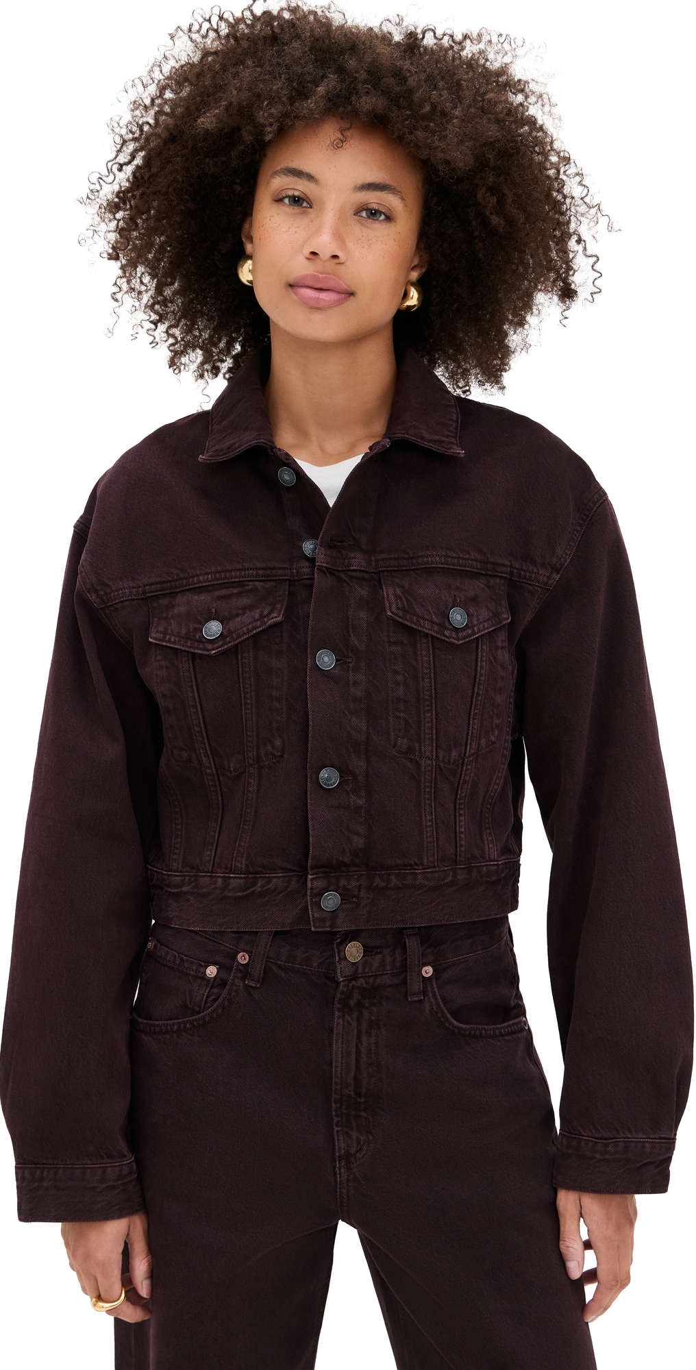 Agolde Radley Jacket Sloe Berry In Black