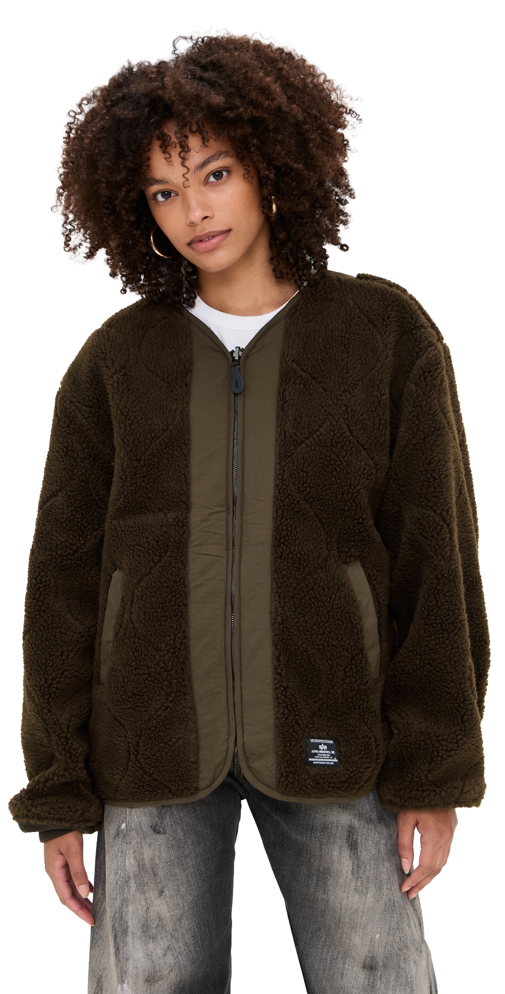 Alpha Industries Reversible M-65 Quilted Liner Jacket Espresso In Brown