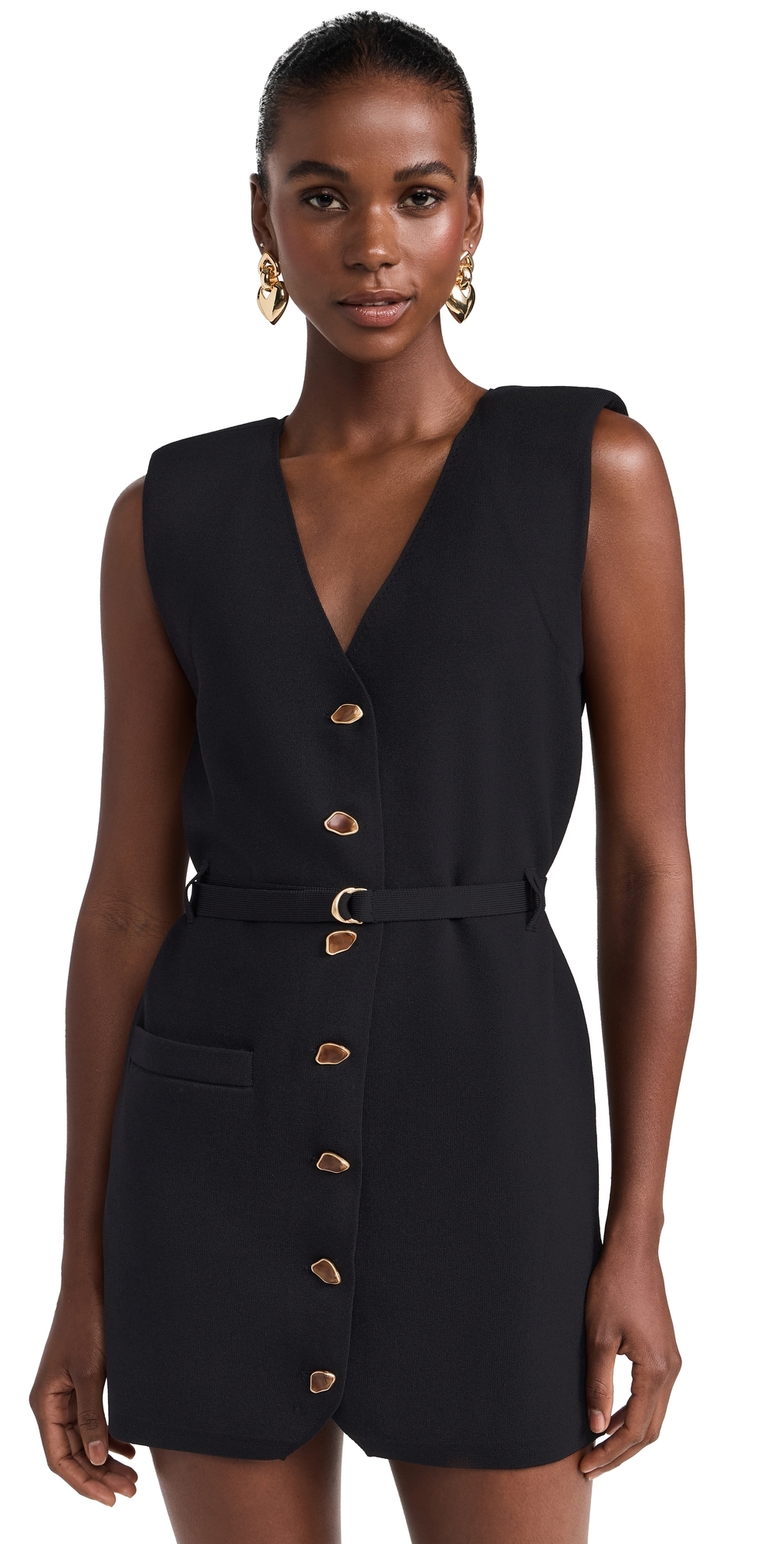 Aje Ondine Knit Mini Dress Black In Black
