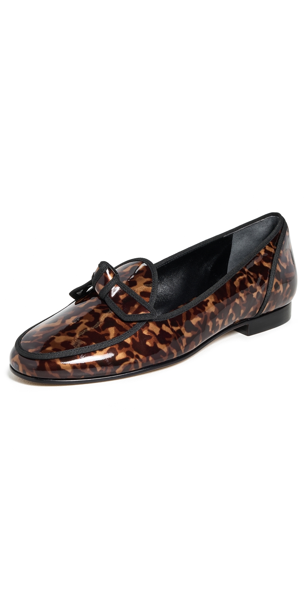 Alexandre Birman Grosgrain Tortoise Loafers Nut In Animal Print