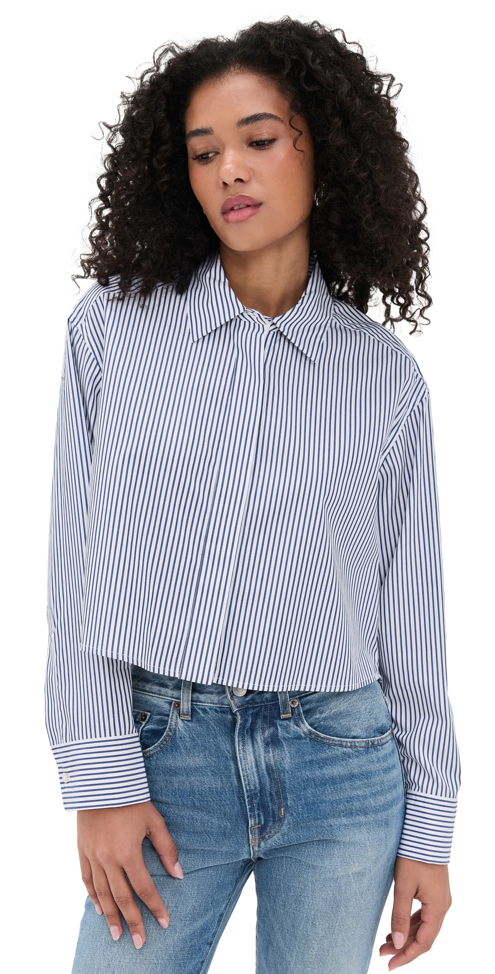 A.l.c A. L.c. Maude Top White/navy In Blue