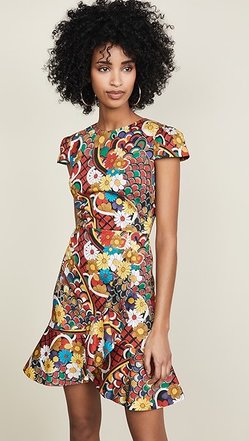 Alice Olivia Kirby Ruffle Short Sleeve Dress Shopbop