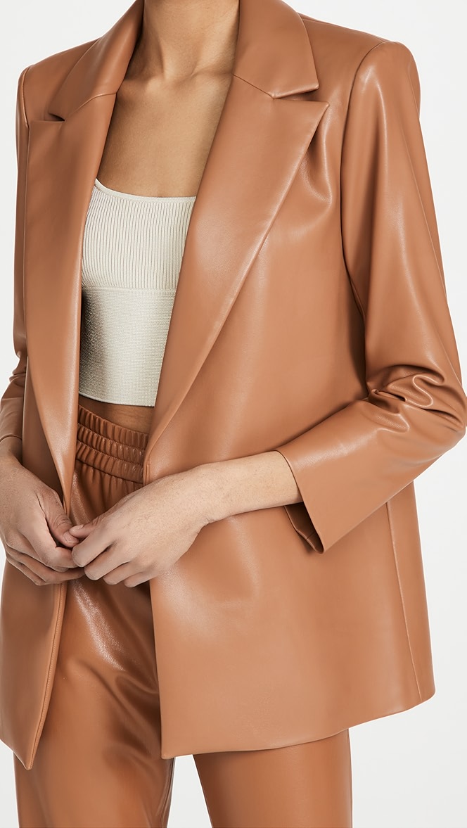Alice and olivia leather blazer clearance