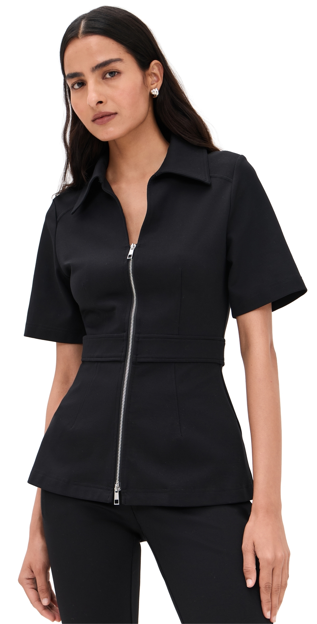 Aligne Cecile Zip Front Top In Black